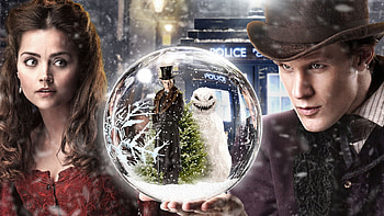 Doctor Who, TARDIS in snow, Winter wonderland, Jenna-Louise Coleman HD wallpaper