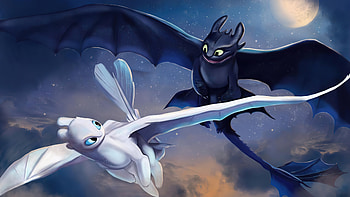 Toothless And Light Fury Art , night-fury, light-fury, artist, artwork, digital-art, how-to-train-your-dragon, deviantart HD wallpaper