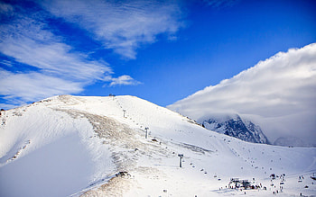 Nature, Mountains, Snow, Lift, Caucasus, Dombay, Dombai HD wallpaper