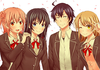 Yahari Ore No Seishun Love Comedy Wa Machigatteiru, Anime, My Teen Romantic Comedy Snafu, Black Hair, Blue Eyes, Brown Eyes, Brown Hair, Hachiman Hikigaya, Iroha Isshiki, Pink Hair, Red Eyes, School Uniform, Yui Yuigahama, Yukino Yukinoshita HD wallpaper