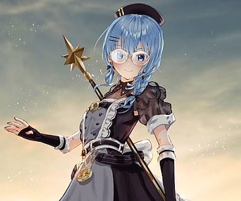 Hoshimachi Suisei, hololive, Hoshimachi Suisei, Anime, Virtual Youtuber HD wallpaper