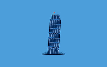 Minimal, blue pisa, architecture, leaning tower HD wallpaper