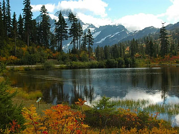 Mount Shukson Washington, sky, water, lake, mountain HD wallpaper