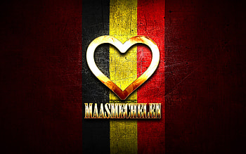 I Love Maasmechelen, belgian cities, golden inscription, Day of Maasmechelen, Belgium, golden heart, Maasmechelen with flag, Maasmechelen, Cities of Belgium, favorite cities, Love Maasmechelen HD wallpaper