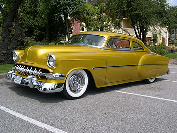 1953 Chevrolet Custom, 1953, classic, chevrolet, custom, gold, cruiser, antique, cool, chevy, 53, cruising HD wallpaper