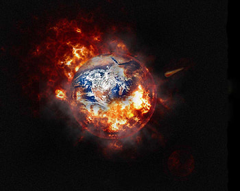 Red Alert, earth, galaxy, planet, light, space, burning HD wallpaper