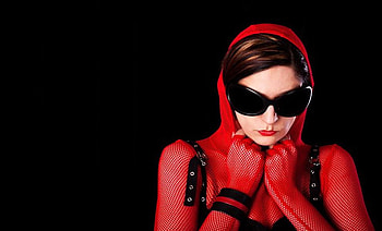 Lday like spider, coustome, black, model, outfit, lexxi, colors of red, female HD wallpaper