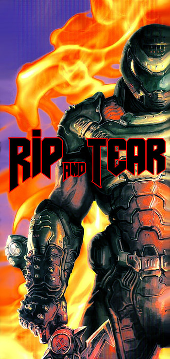 Doom Guy, DoomGuy, Game, Rip And Tear HD phone wallpaper
