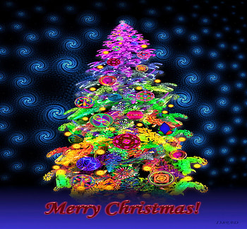 Funky tree, neon, vibrant colors, lights, bright, tree HD wallpaper