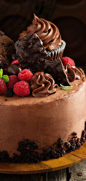Chocolate raspberry cake, Irresistible combination, Delectable delight, Sweet satisfaction HD phone wallpaper
