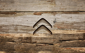 Citroen wooden logo, , wooden backgrounds, cars brands, Citroen logo, creative, wood carving, Citroen HD wallpaper