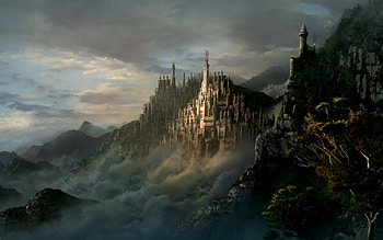 Castle in the rock, stone, castle, forest, rock HD wallpaper
