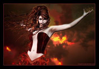 Woman, beautiful, 3d, red HD wallpaper
