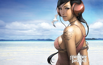 Pepper Girl, cartoon, anime, hot, girl, head HD wallpaper