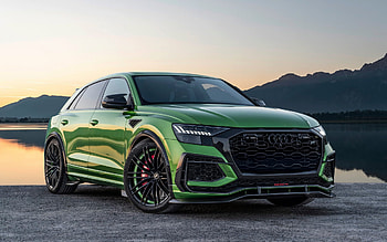 Audi RSQ8-R, ABT Sportline, front view, exterior, green Q8, Q8 tuning, green RSQ8-R, German cars, Audi HD wallpaper