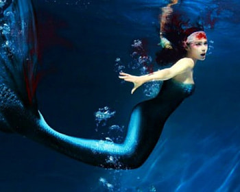 Mermaid, underwater, fantasy, woman HD wallpaper
