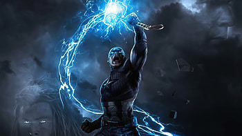 Captain America Mjolnir New Art , captain-america, superheroes, artwork HD wallpaper