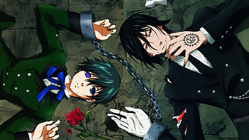 Preview kuroshitsuji, guys, brunettes, chain, hostage HD wallpaper