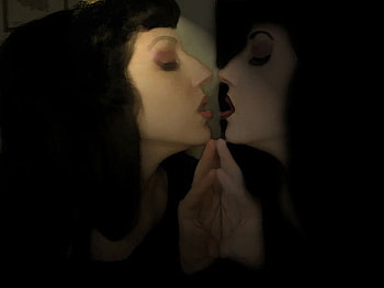 Love Yourself, gothic, mirror, girl, mystery HD wallpaper
