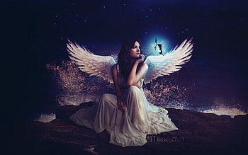 El tiempo a solas, wings, angel, fantasy, magical HD wallpaper