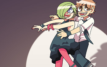 Scott and Ramona Dancing, dance, ramona, comic, cute, book, scott, love, flowers, pilgrim HD wallpaper