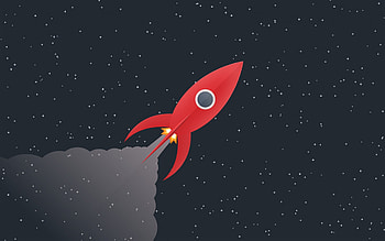 red rocket in space, startup, rocket take off, space, red rocket, startup concepts, business HD wallpaper