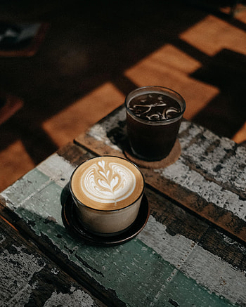 Food, Coffee, Table, Cappuccino, Drink, Beverage, Mugs HD phone wallpaper