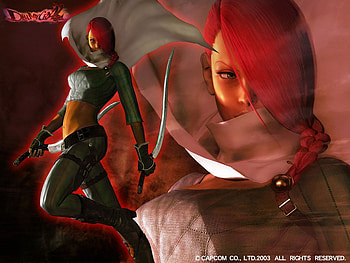 Lucia, fighting, devil may cry 2, girl, ps2, action, fantasy, samurai, red, game, warrior HD wallpaper