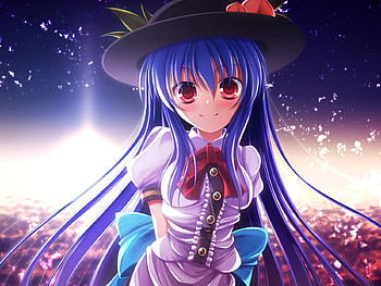 Hinanawi Tenshi, landscape, touhou, hatomura, anime HD wallpaper