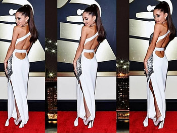 Ariana Grande, white, model, 2015, hot, , singer, beautiful, actress, dress, Ariana, Grande HD wallpaper
