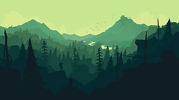 Firewatch Forest Digital Art 1440P Resolution , Games , , and Background, Green Digital Art HD wallpaper