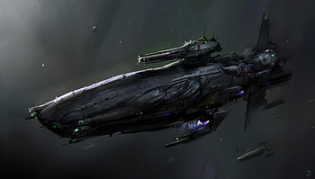 Sci-Fi Spaceship: Dark Voyager in Deep Space, Sci Fi, spaceship HD wallpaper