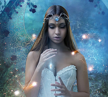 Fireflylights, blue, night, girl, hand, jewel, firefly, fantasy, luminos, andreea cernestean HD wallpaper