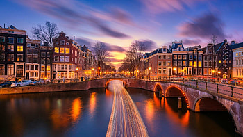 Amsterdam, Night , Posted by Samantha Tremblay HD wallpaper