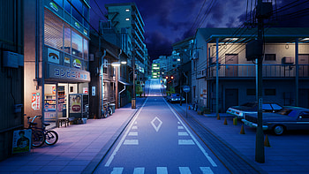 ArtStation, Anime Street Night HD wallpaper