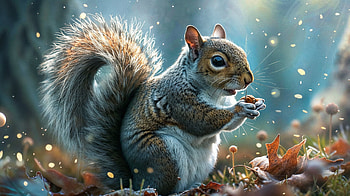 : Enchanting Squirrel Feast, Animal, squirrel, eating HD wallpaper