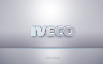Iveco 3d white logo, gray background, Iveco logo, creative 3d art, Iveco, 3d emblem HD wallpaper