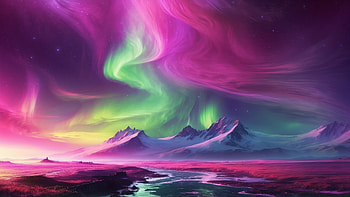 Aurora Borealis Light Display, Northern Lights, aurora borealis, landscape, mountain, Night Sky HD wallpaper