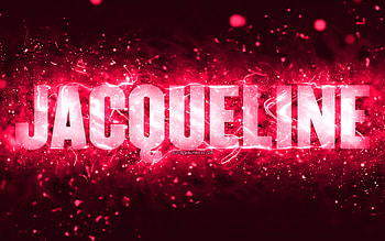 Happy Birtay Jacqueline, , pink neon lights, Jacqueline name, creative, Jacqueline Happy Birtay, Jacqueline Birtay, popular american female names, with Jacqueline name, Jacqueline HD wallpaper