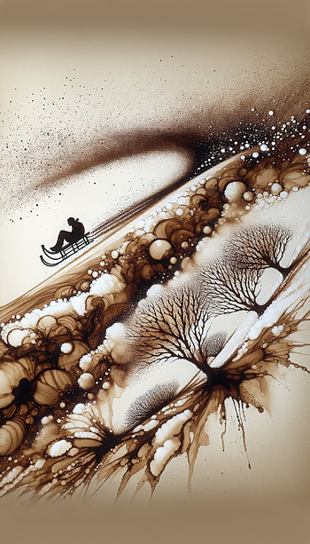 Winter Sledding Adventure - Artistic , winter, snow, artistic HD phone wallpaper