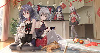 Anime Girls, Girls, Anime, art, hair HD wallpaper