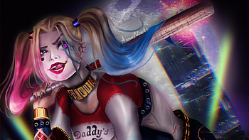 Daddys Lil Monster, harley-quinn, artwork, artist, digital-art, superheroes, deviantart HD wallpaper