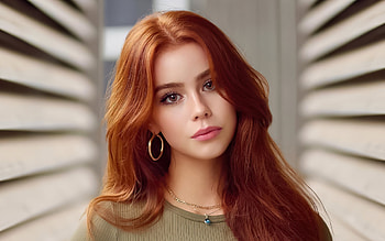 Redhead, earrings, girl, jewelry HD wallpaper