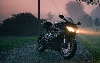 Triumph Daytona 675, front view, black sportbike, black Daytona 675, racing motorcycle, Triumph HD wallpaper