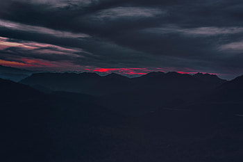Nature, Sunset, Sky, Mountains, Dark, Hills HD wallpaper