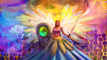 Erza the Warrior, angel warrior, surreal HD wallpaper
