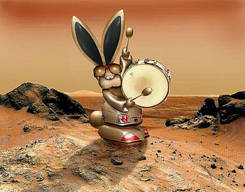 Bunny on Mars, bunny, abstract, 3d, complex, mars HD wallpaper