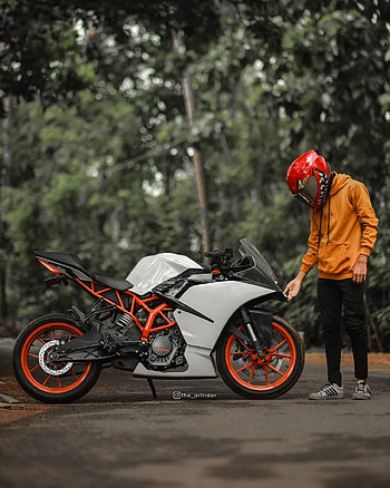 Ktm rc 200, automotive lighting, motorcycle HD phone wallpaper