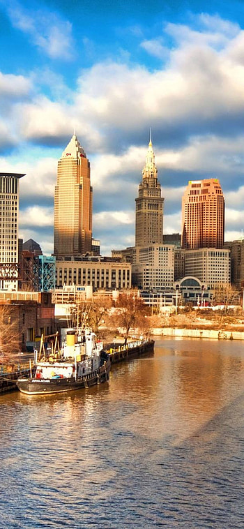 Cleveland Skyline, Michelle Cunningham's post, Cleveland , City scenery HD phone wallpaper