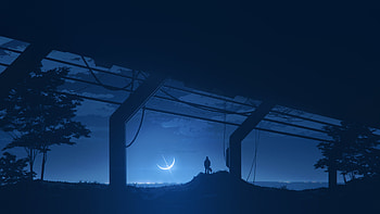 Broken Moon, artist, artwork, art, digital-art, ai, moon, deviantart HD wallpaper